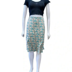 GAP Cream and Blue A-Line Skirt